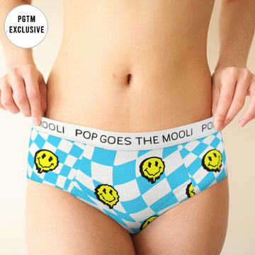 Checkered Smiley Womens Cheeky Briefs